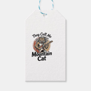 Etiqueta Para Presente Camisa Gráfica Vintage de Gato na Montanha Rock_1