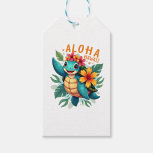 Etiqueta Para Presente Camisa Havaiana Aloha Hawaii Sea Turtle Girl Women