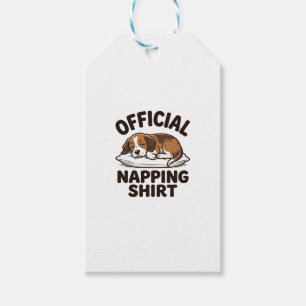 Etiqueta Para Presente Camisa Oficial de Cochilo Cachorro Sonolento Desig