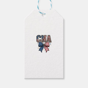 Etiqueta Para Presente Camisa Patriótica CNA Laço Desenho de Gravura Vint