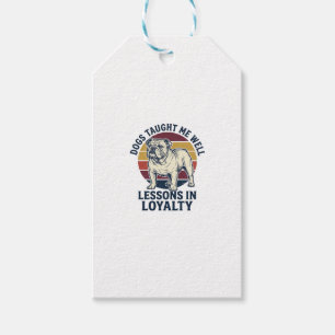 Etiqueta Para Presente Camisa Sabedoria Canina Bulldog Vintage Lição Gráf