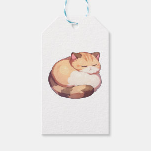 Etiqueta Para Presente Camisa-T Clássica De Gato De Munchkin Bonito Dormi