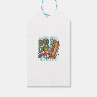 Etiqueta Para Presente Camisa Vetorial Retro de Cachorro-Quente de Mau Di