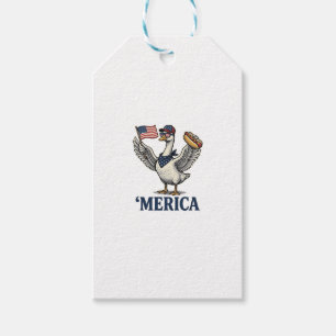 Etiqueta Para Presente Camisa Vintage Cachorro-Quente Patriótico Ganso 'M