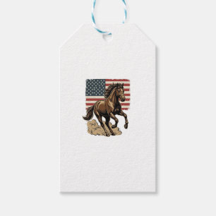 Etiqueta Para Presente Camisa Vintage com Cavalo Galopante e Bandeira Ame