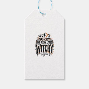 Etiqueta Para Presente Camisa Vintage de Gravura de Halloween de Bruxa En