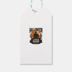 Etiqueta Para Presente Camisa Vintage de Halloween Casa Assombrada Todos