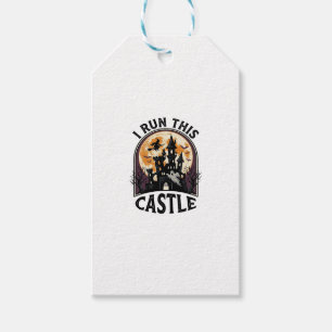 Etiqueta Para Presente Camisa Vintage de Halloween Castelo Assombrado Bru