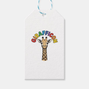Etiqueta Para Presente Camisa Vintage Girafa Ícone Design de Animal Fofo_