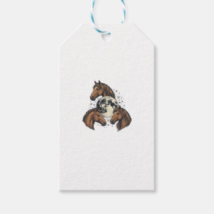 Etiqueta Para Presente Camisa Vintage Gravada Cavalo Lua Vetor Design_