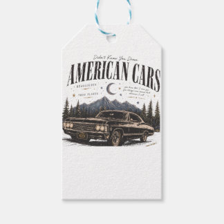 Etiqueta Para Presente Camiseta Básica Masculina carros americanos