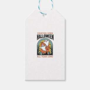 Etiqueta Para Presente Camiseta Contagem Regressiva de Halloween Gráfico 