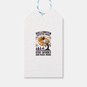 Etiqueta Para Presente Camiseta Criativa de Halloween Arte de Lua Assusta