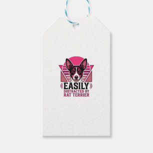 Etiqueta Para Presente Camiseta de Cachorro Rat Terrier Vintage Facilment