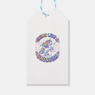 Etiqueta Para Presente Camiseta de Design Gráfico Unicórnio Brilhe Como u