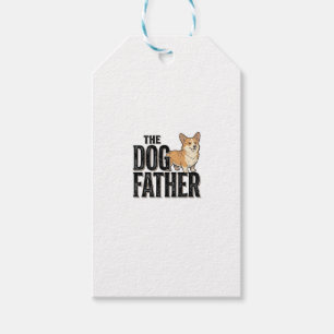 Etiqueta Para Presente Camiseta De Gravura Vintage Dogfather Corgi Engraç