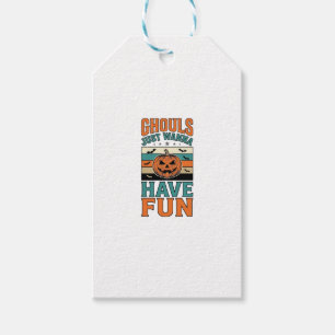 Etiqueta Para Presente Camiseta de Halloween dos Ghouls Antigos Querem se