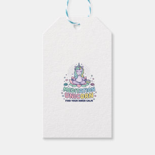Etiqueta Para Presente Camiseta de Tipografia Negrito Unicórnio Meditação
