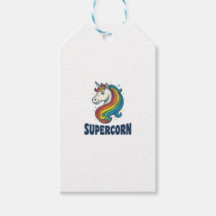 Etiqueta Para Presente Camiseta Desenho de Gravura Vintage Unicórnio Supe