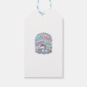 Etiqueta Para Presente Camiseta Estilo Retrô Unicórnio Crina Salgada Alma