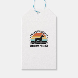 Etiqueta Para Presente Camiseta Gráfica Vintage Pôr do Sol Doberman Pinsc