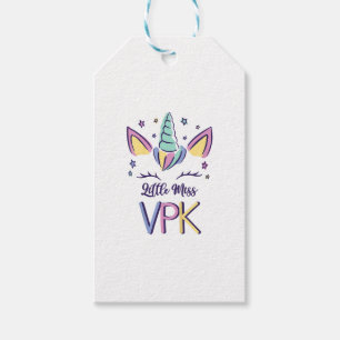 Etiqueta Para Presente Camiseta Kids VPK Girl First Day Little Miss VPK