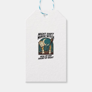 Etiqueta Para Presente Camiseta Retro de Halloween de Enfermeira Noturna