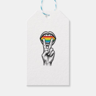 Etiqueta Para Presente Camiseta Vetor Orgulho Mão Paz Arco-Íris Vintage_1