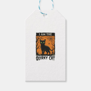 Etiqueta Para Presente Camiseta Vintage de Gravura de Gato Excêntrico de 