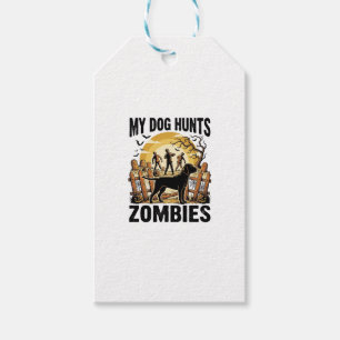 Etiqueta Para Presente Camiseta Vintage de Halloween de Cachorro Caçador