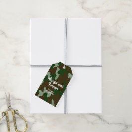 Etiqueta Para Presente Camouflage Verde e Castanho Escuro