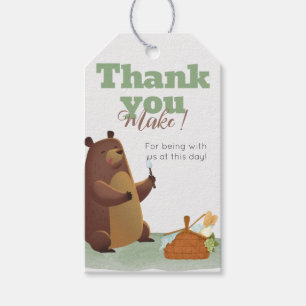 Etiqueta Para Presente Campanha do Urso Marshmallow Obrigado Tag Favoráve
