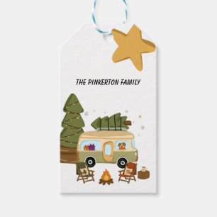 Etiqueta Para Presente Camper de Natal Aconchegante Personalizado