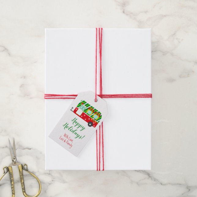 Etiqueta Para Presente Campo de Natal Personalizado (Com cordão)