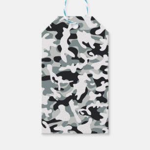 Etiqueta Para Presente Camuflagem de Poeira de Neve