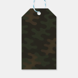 Etiqueta Para Presente Camuflagem Marrom Escuro Verde Floresta Rica Terro
