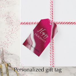 Etiqueta Para Presente Cana de Açúcar Personalizada Vermelha Única Feliz 