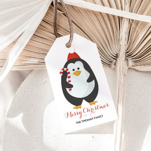 Etiqueta Para Presente Cana doce doce de Natal, doce pinguim