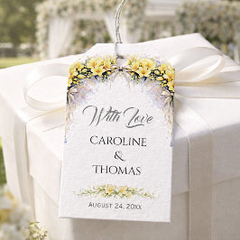 Etiqueta Para Presente Canary Yellow Romantic Freesia  Floral Wedding