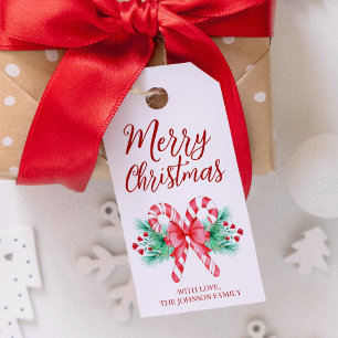 Etiqueta Para Presente Canas de Canas de Aquarela e Natal de Arco Vermelh