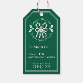 Etiqueta Para Presente Candy Cane North Pole Express Entrega Especial