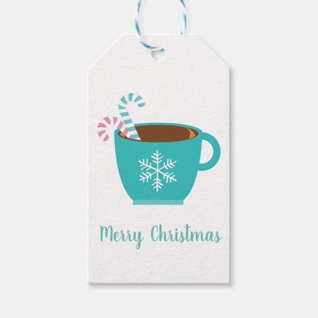 Etiqueta Para Presente Caneca de Natal Moderna Personalizável (Frente)