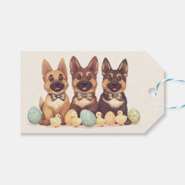 Etiqueta Para Presente Caninos do German shepherd da páscoa