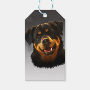 Etiqueta Para Presente Cão Cachorro Cachorro Rottweiler Cor da Água Retra