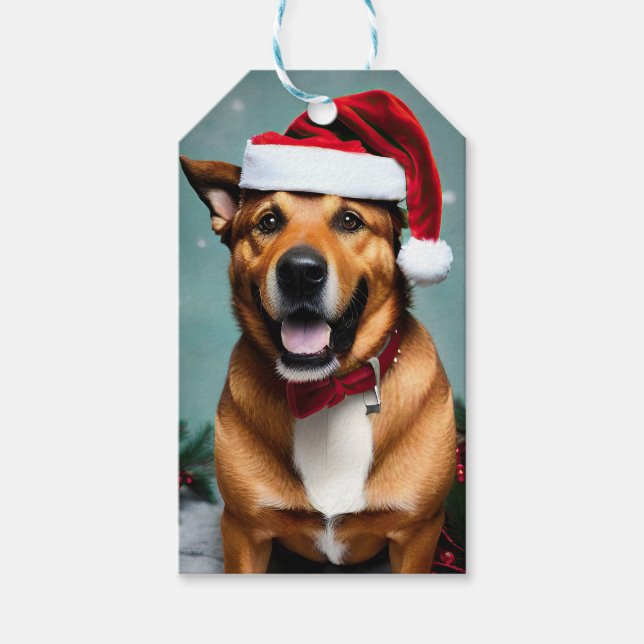 Etiqueta Para Presente Cão de Natal (Frente)