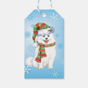 Etiqueta Para Presente Cão Eskimo feliz de Howlidays