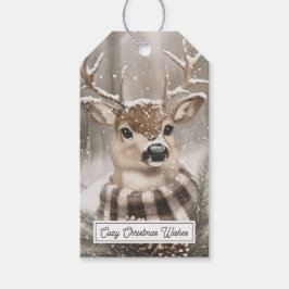 Etiqueta Para Presente Cão Inverno Neve Natal