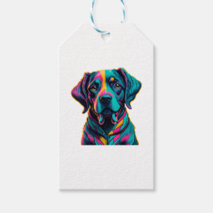Etiqueta Para Presente Cão Pop Art para adicionar diversão e cor ao seu e