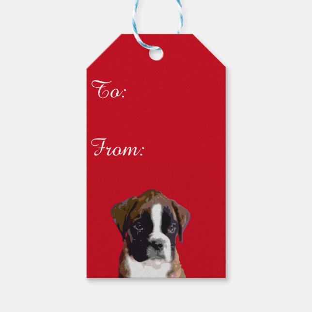 Etiqueta Para Presente Cãozinho-boxeiro (Frente)