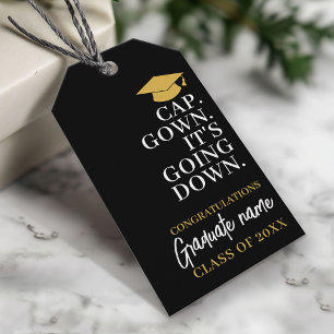 Etiqueta Para Presente Cap Gown Está Chegando - Nome Graduação Moderna